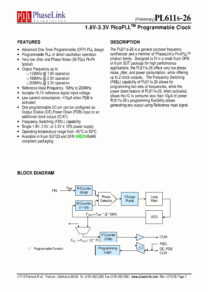 PL611S-26-XXXTIR_1296415.PDF Datasheet