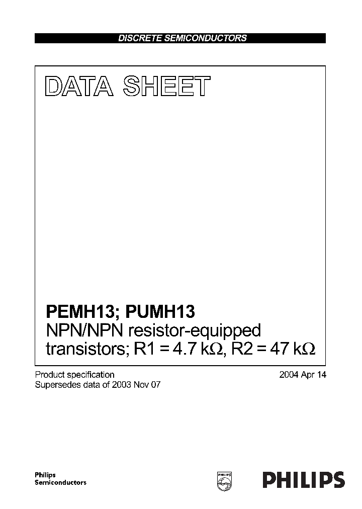 PUMH13_1298447.PDF Datasheet