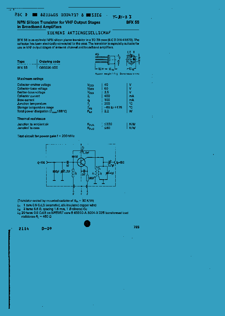 BFX55_1036585.PDF Datasheet