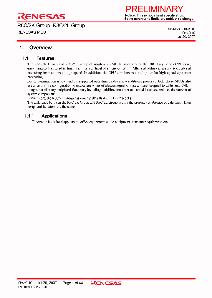 R8C2L_1300524.PDF Datasheet
