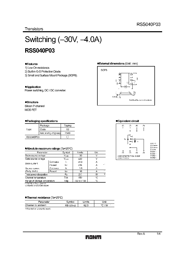 RSS040P03_1302802.PDF Datasheet