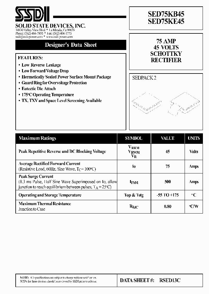 SED75KE45_1306889.PDF Datasheet
