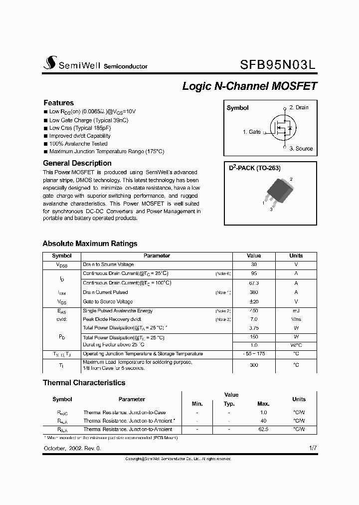 SFB95N03L_1307401.PDF Datasheet