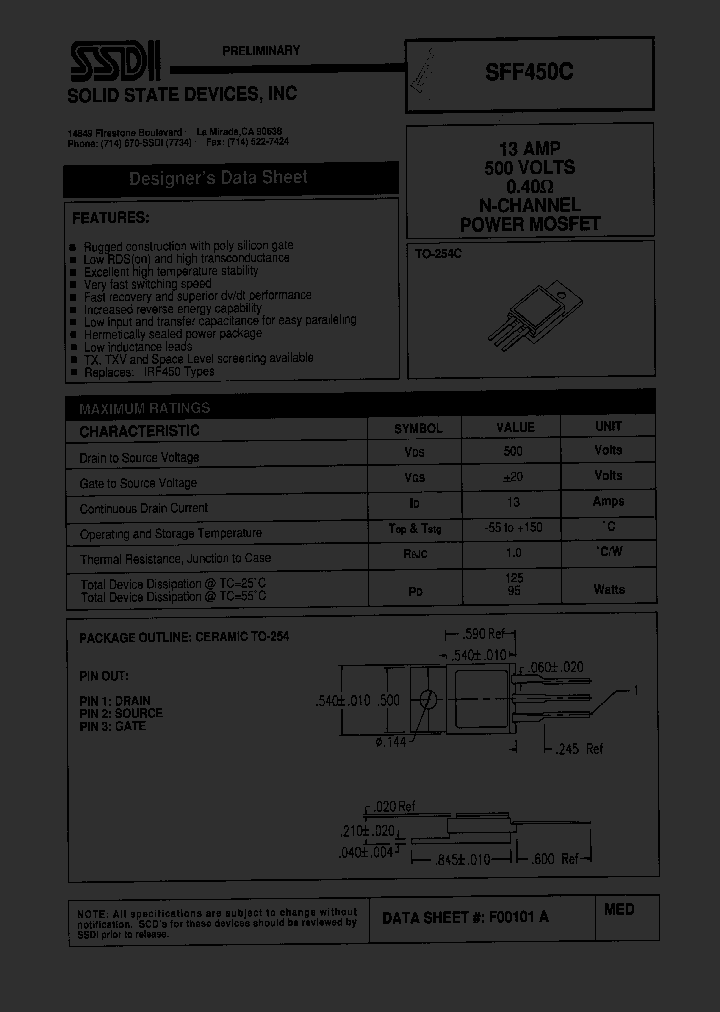 SFF450C_1307502.PDF Datasheet