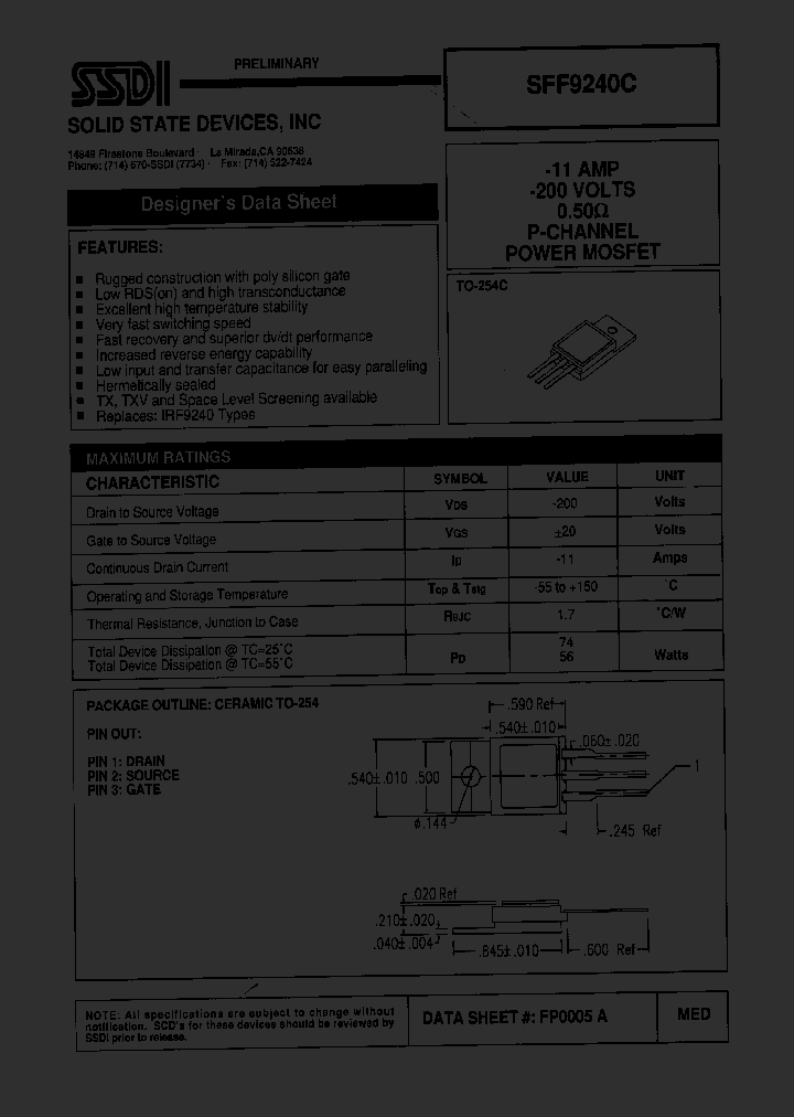 SFF9240C_1307543.PDF Datasheet