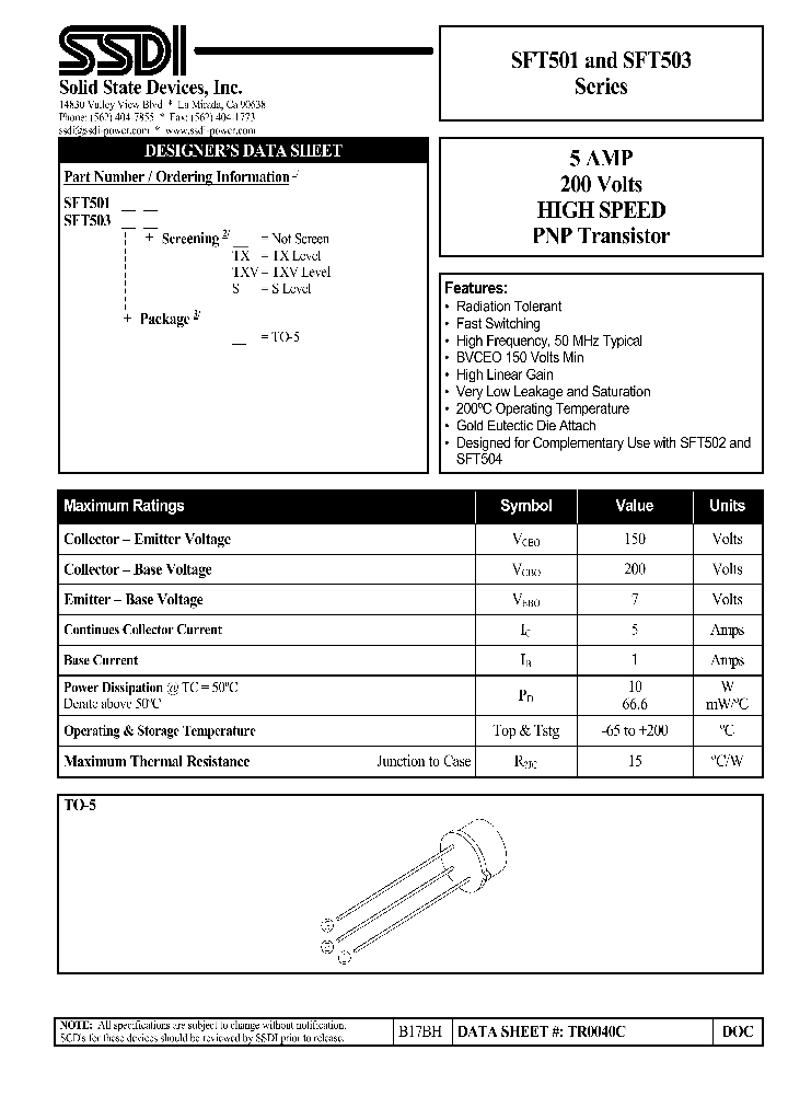 SFT503_1307840.PDF Datasheet