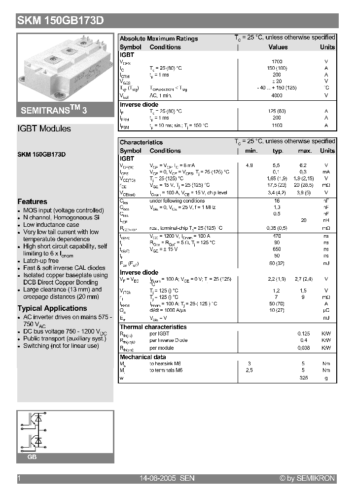 SKM150GB173D_1309855.PDF Datasheet