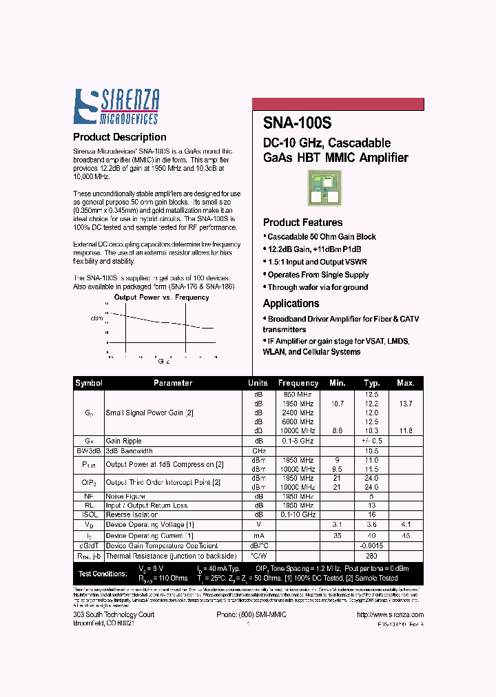 SNA-100S_1313961.PDF Datasheet
