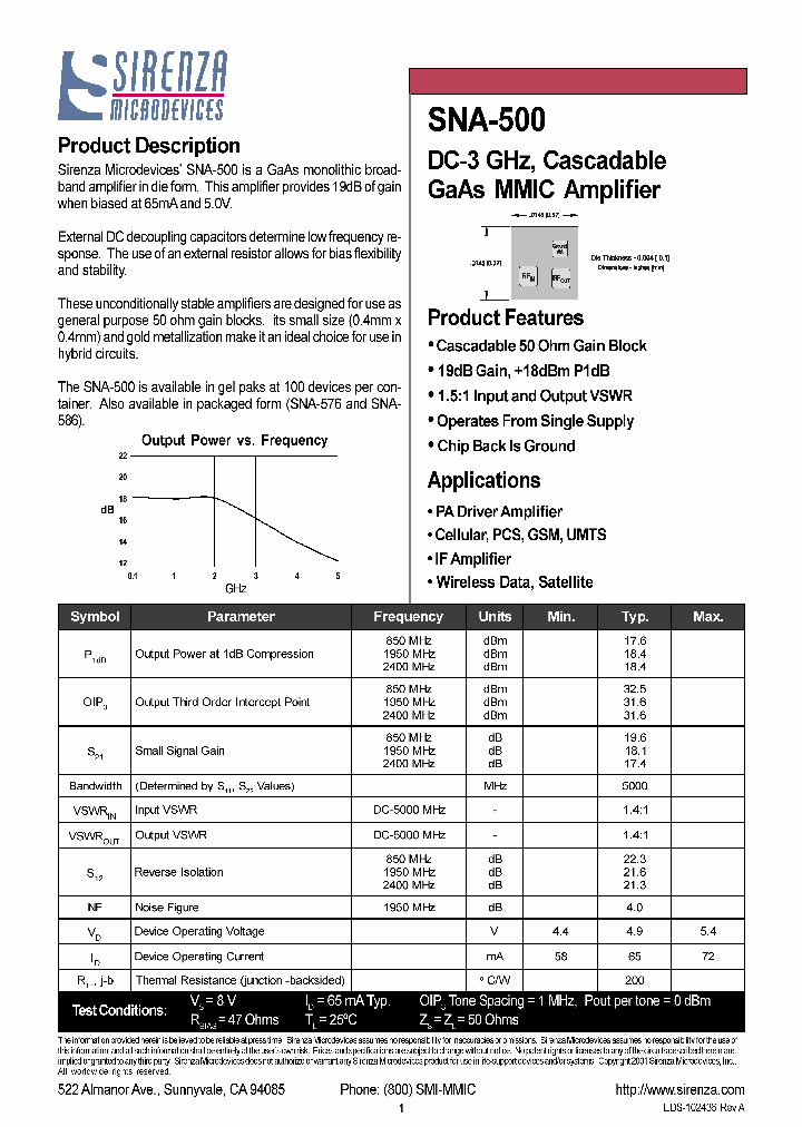 SNA-500_1114149.PDF Datasheet