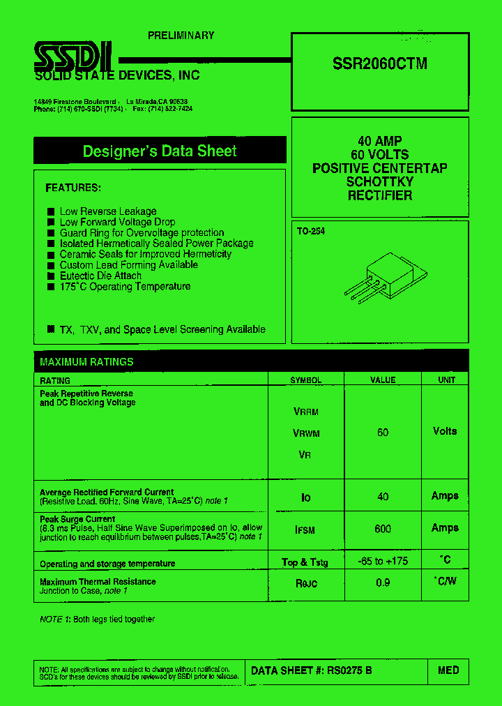 SSR2060CTM_1316927.PDF Datasheet