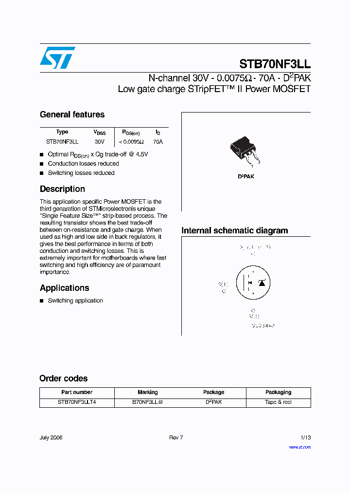 STB70NF3LL06_1317900.PDF Datasheet