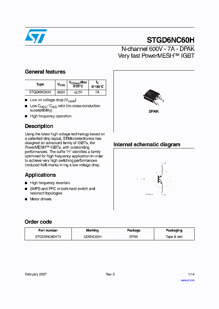 STGD6NC60H07_1318248.PDF Datasheet