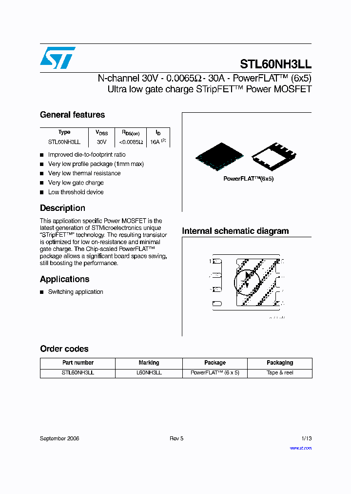 STL60NH3LL0609_1123508.PDF Datasheet