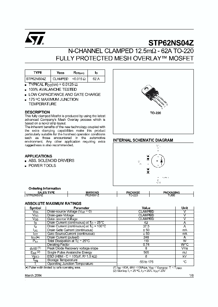 STP62NS04Z_1107631.PDF Datasheet