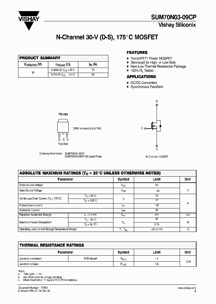 SUM70N03-09CP-E3_1319833.PDF Datasheet