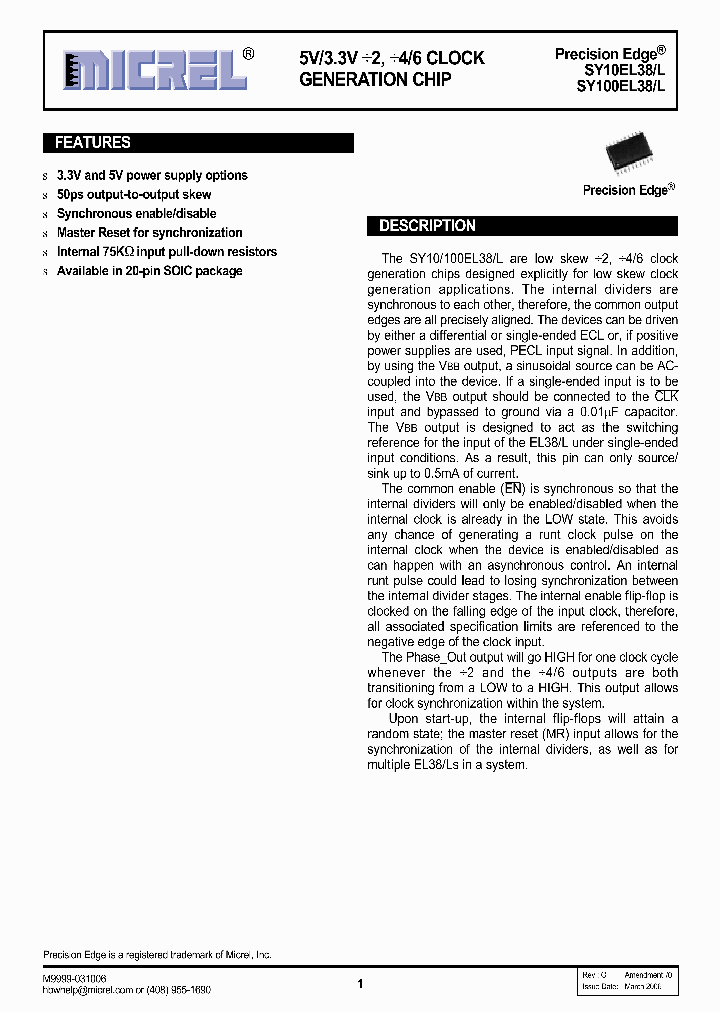 SY10EL38LZITR_1320395.PDF Datasheet