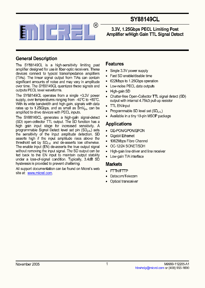 SY88149CLKGTR_1115337.PDF Datasheet