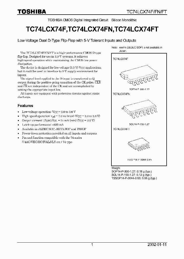 TC74LCX74FT_1322545.PDF Datasheet