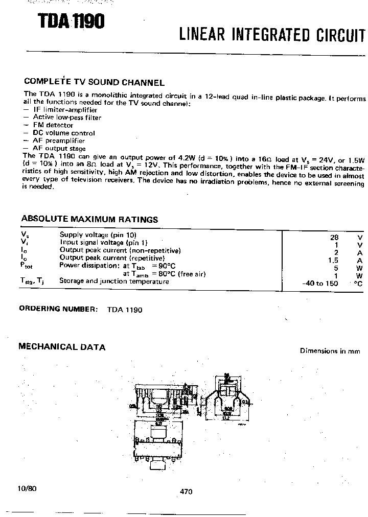 TDA1190_1021422.PDF Datasheet