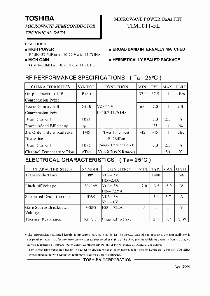 TIM1011-5L_1325150.PDF Datasheet