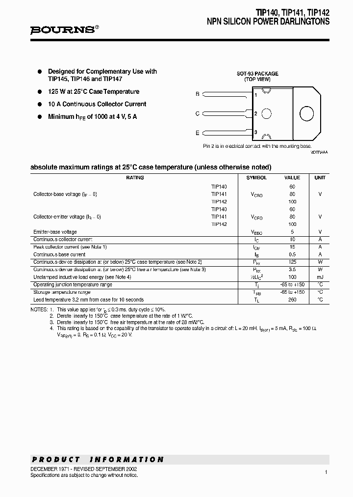 TIP142_1092545.PDF Datasheet