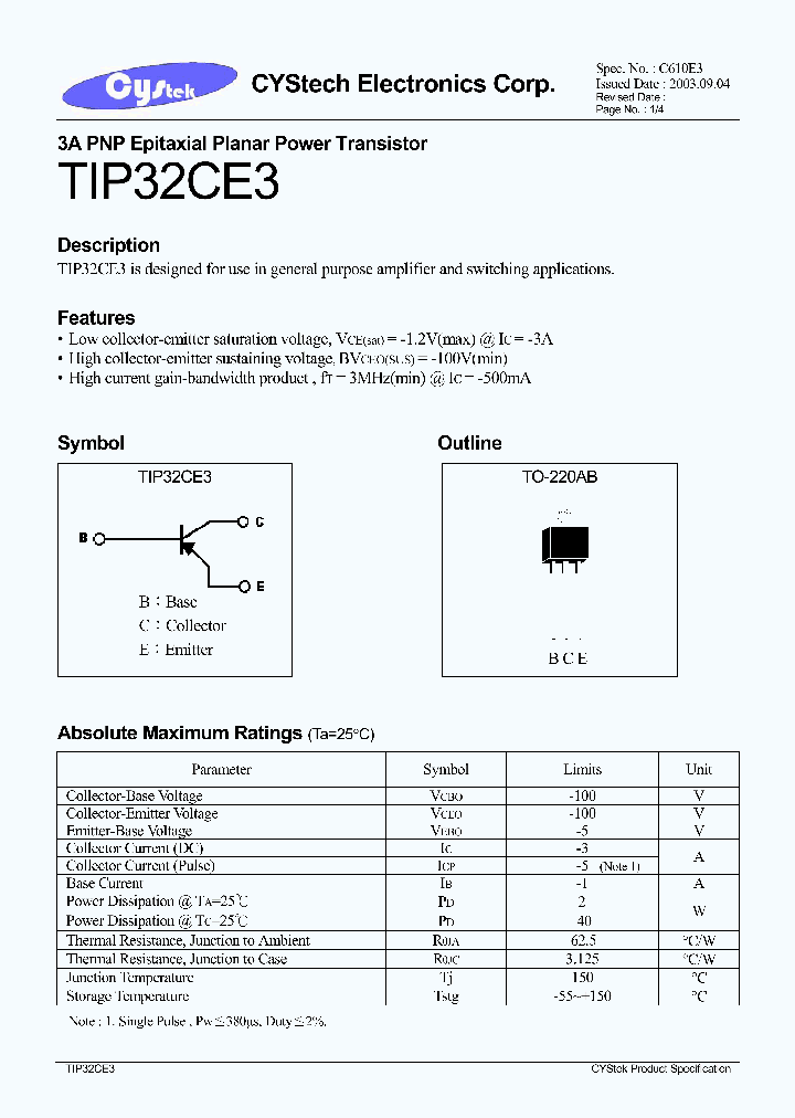 TIP32CE3_1325320.PDF Datasheet