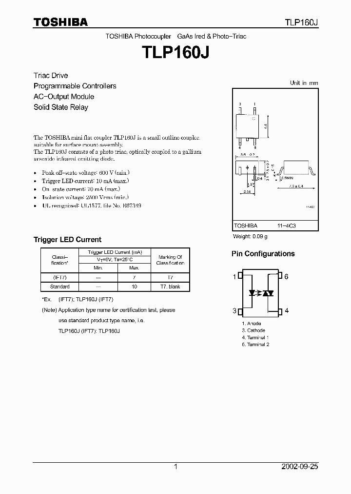 TLP160J_1024073.PDF Datasheet