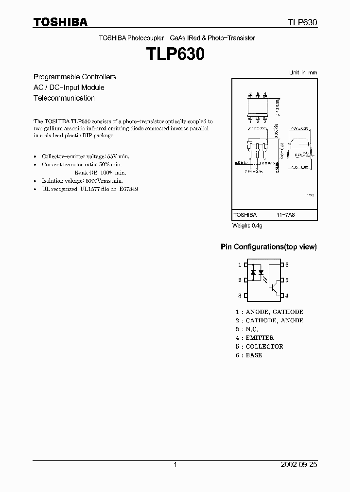 TLP630_1083915.PDF Datasheet