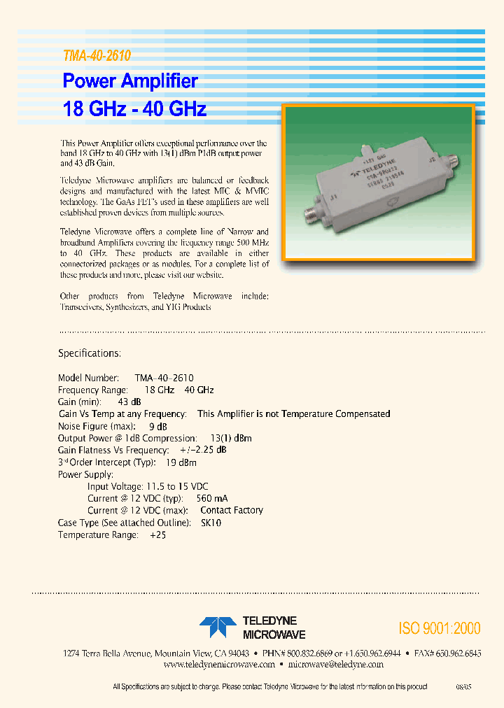 TMA-40-2610_1326928.PDF Datasheet