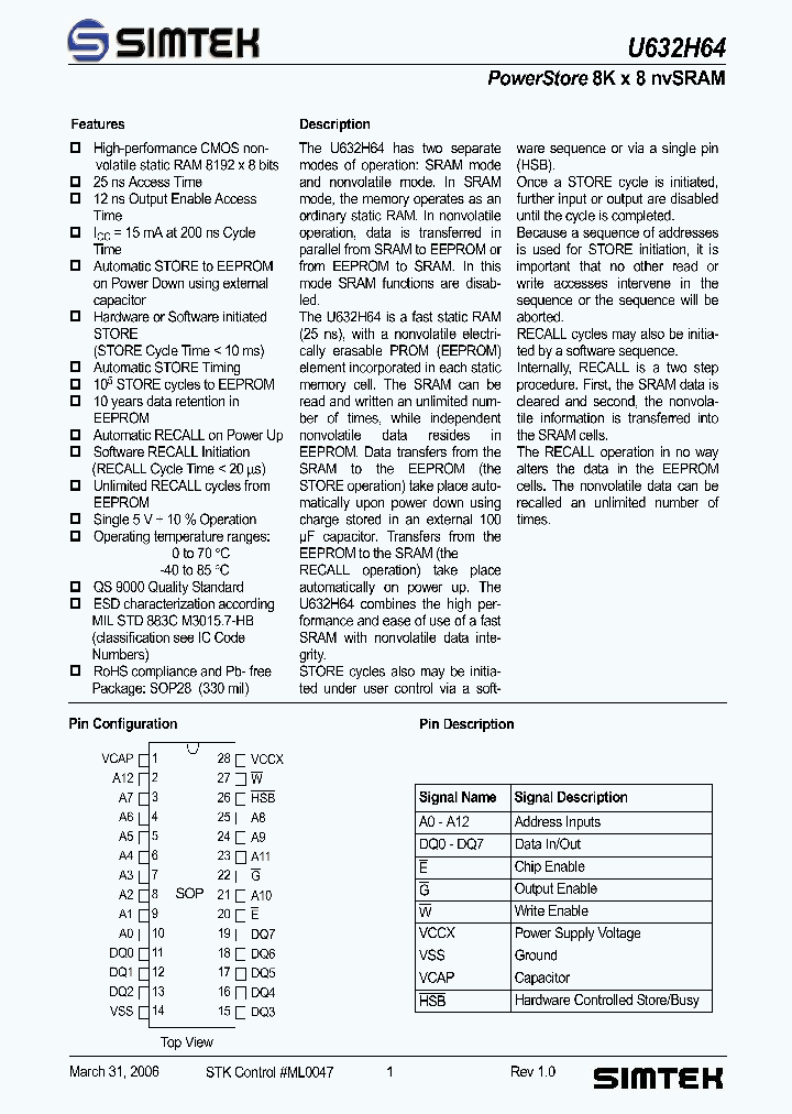 U632H64_1330309.PDF Datasheet