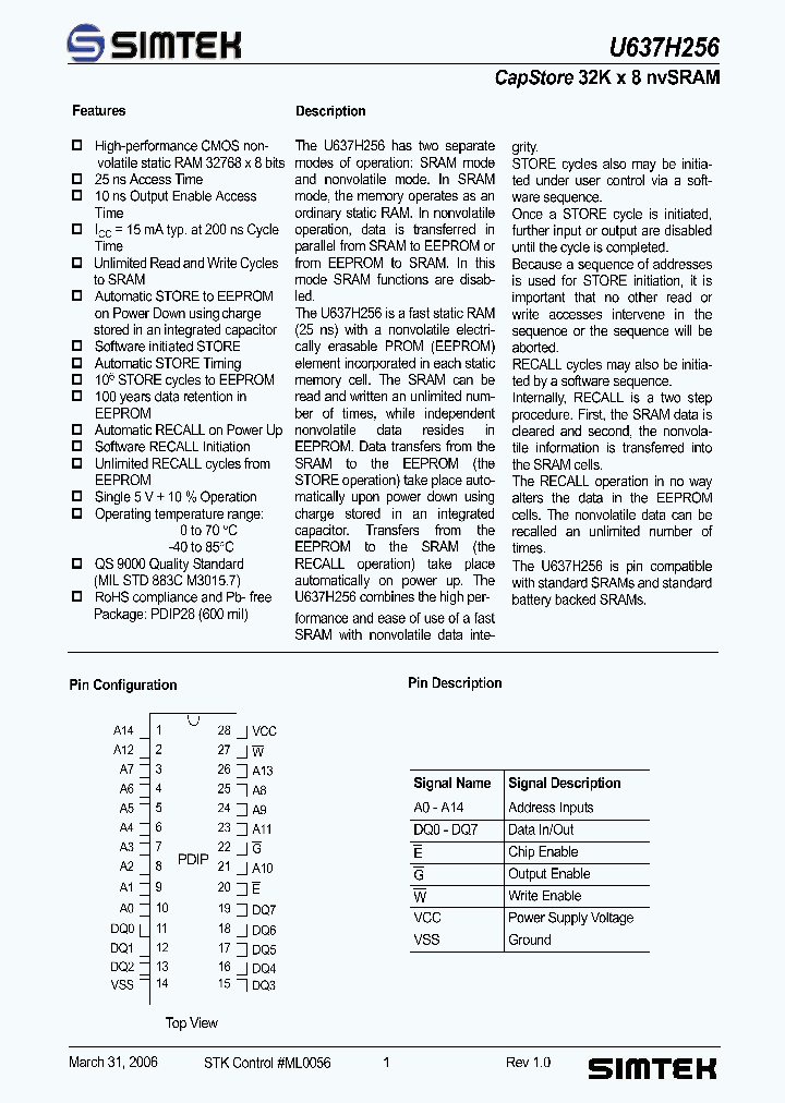 U637H256DC25G1_1041496.PDF Datasheet