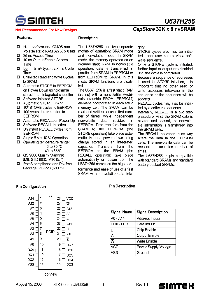 U637H256DC25G1_1041497.PDF Datasheet