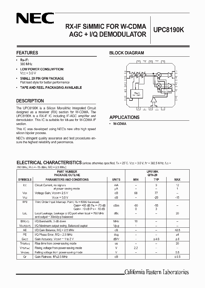 UPC8190K-E1_1332110.PDF Datasheet