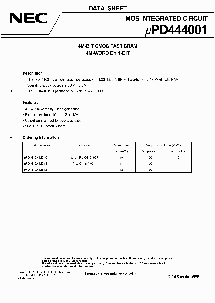 UPD444001_896659.PDF Datasheet