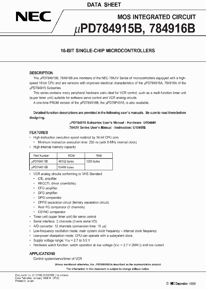 UPD784916BGF_1332601.PDF Datasheet