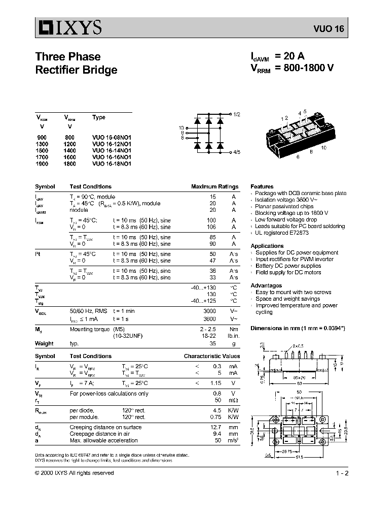 VUO16_1106927.PDF Datasheet