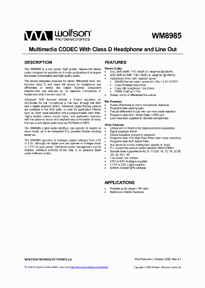 WM8985GEFL_1112814.PDF Datasheet