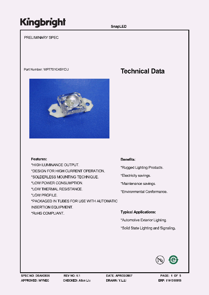 WP7701C4SYCJ_1336735.PDF Datasheet