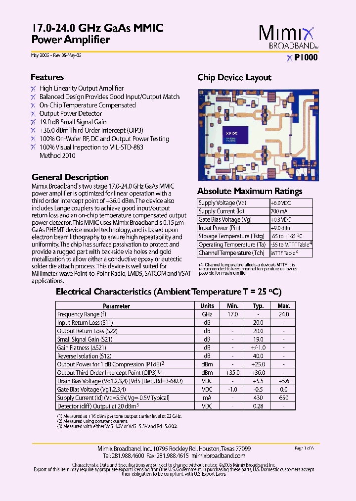 XP1000_1337990.PDF Datasheet