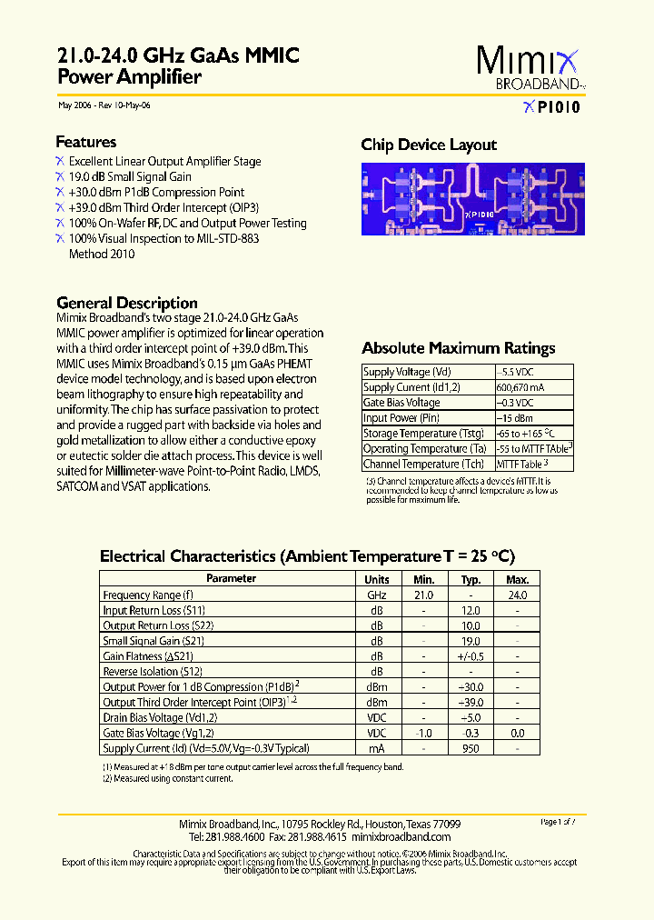 XP1010_1337998.PDF Datasheet