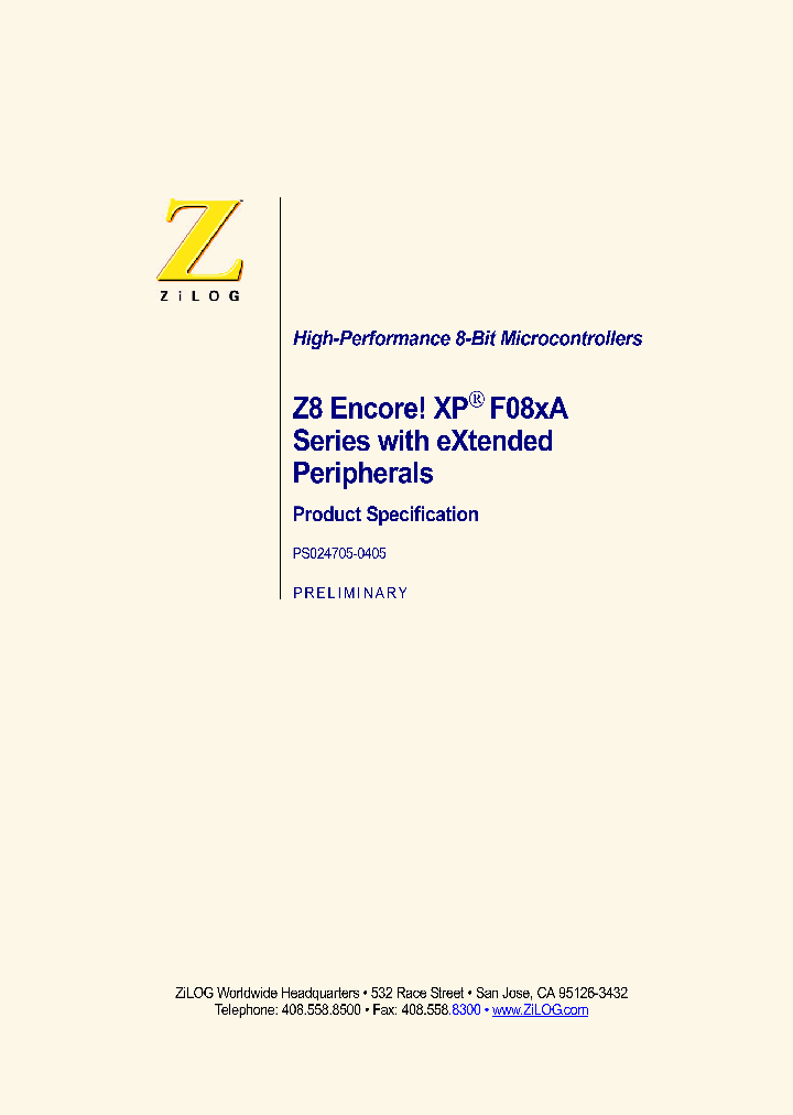 Z8F082ASJ020SC_1338943.PDF Datasheet