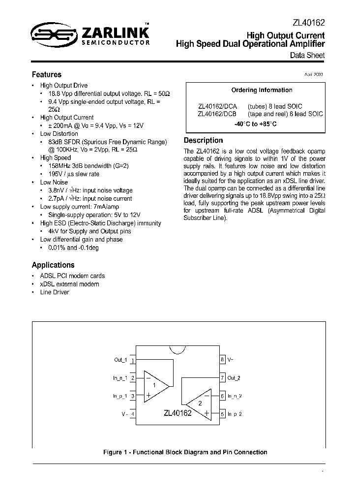 ZL40162DCB_1339147.PDF Datasheet