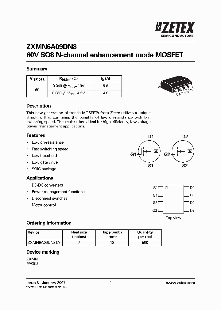 ZXMN6A09DN807_1339886.PDF Datasheet