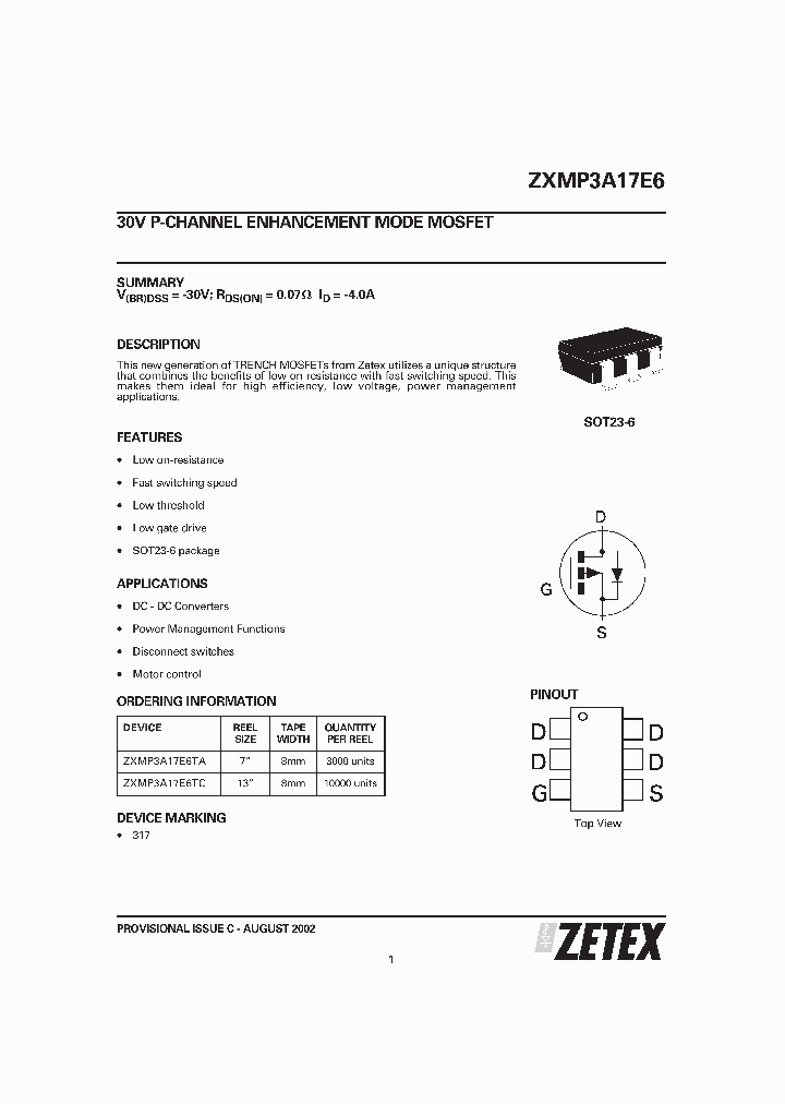 ZXMP3A17E6TC_1339919.PDF Datasheet