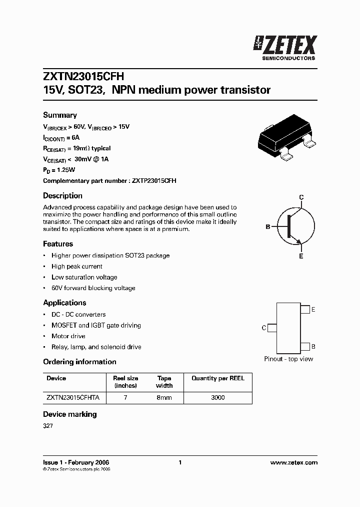 ZXTN23015CFHTA_1340021.PDF Datasheet