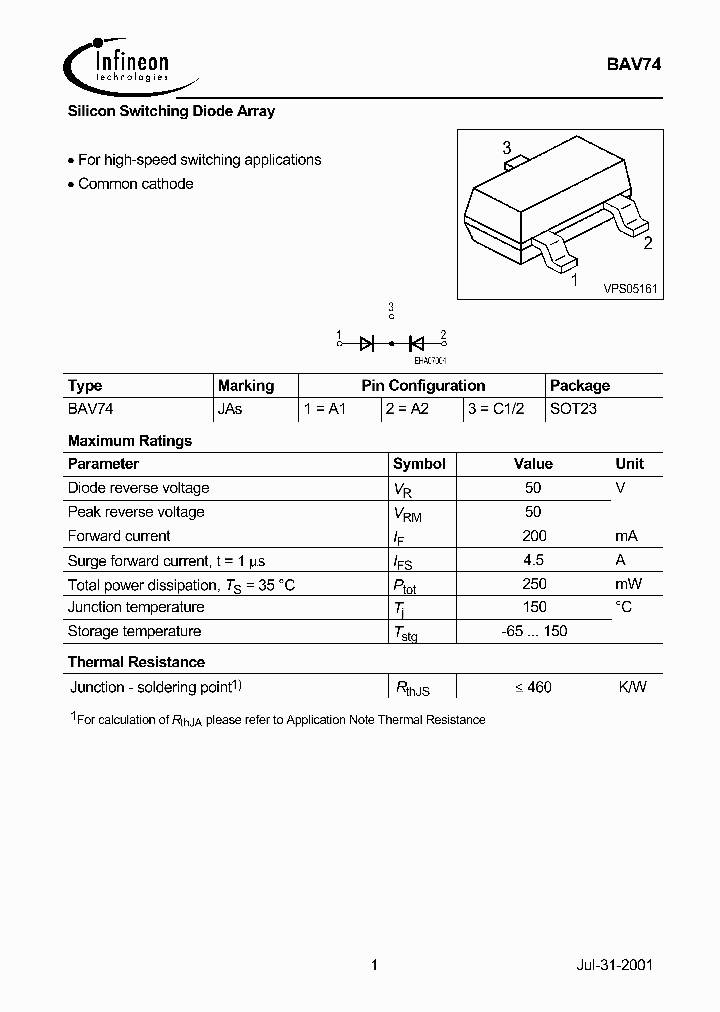 BAV74_4108370.PDF Datasheet