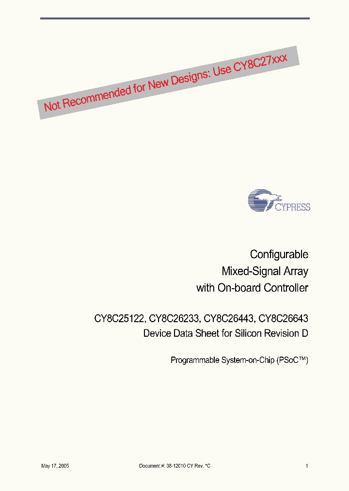 CY8C26233-24PVXI_4156865.PDF Datasheet