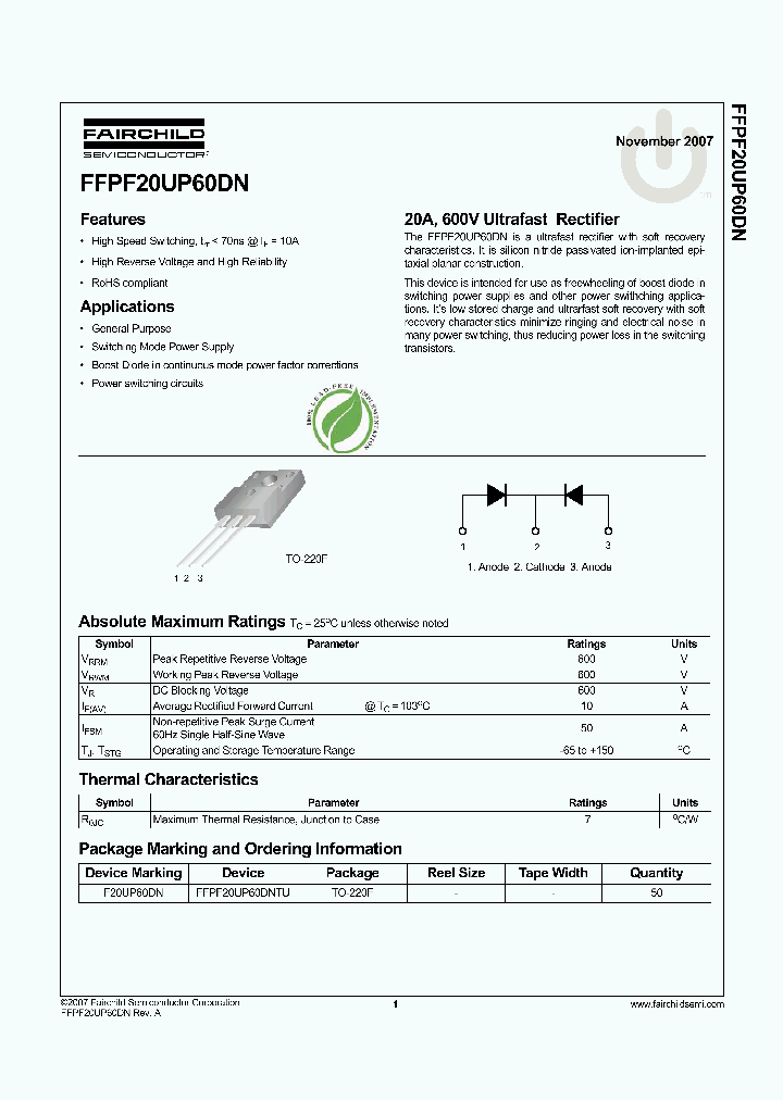 FFPF20UP60DNTU_4134898.PDF Datasheet