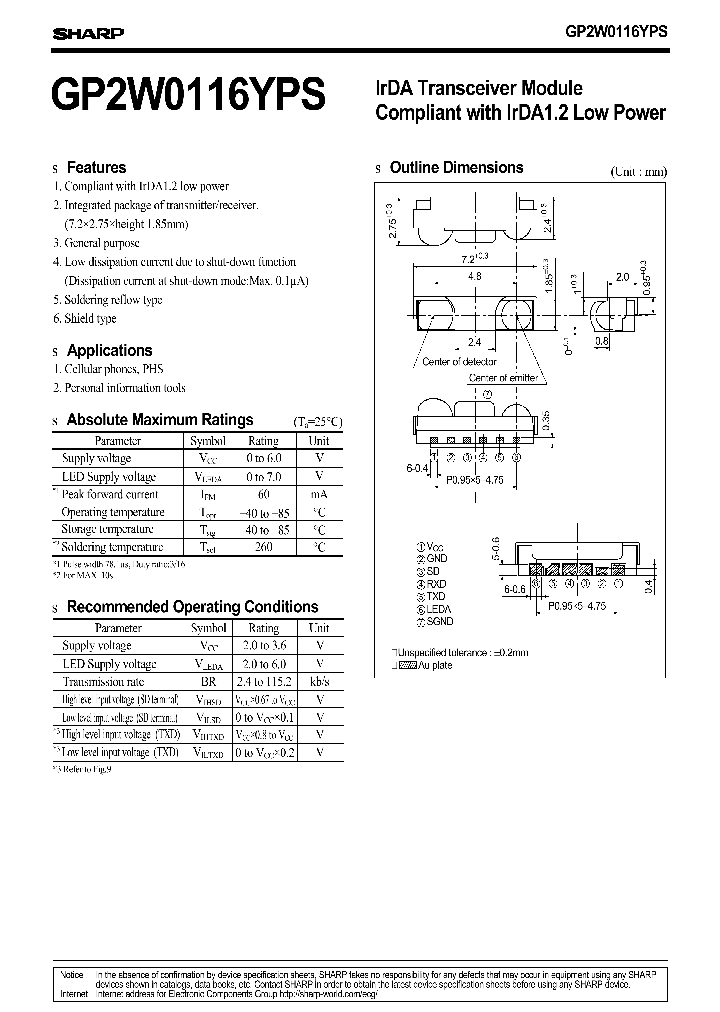 GP2W0116YPS_4118403.PDF Datasheet