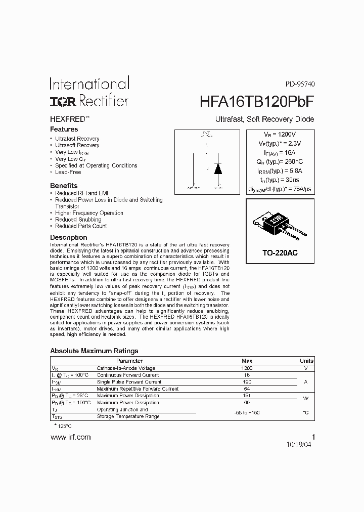 HFA16TB120PBF_4121740.PDF Datasheet